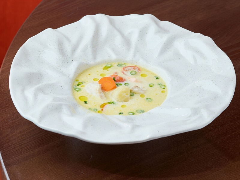 Вершковий суп з морепродуктами